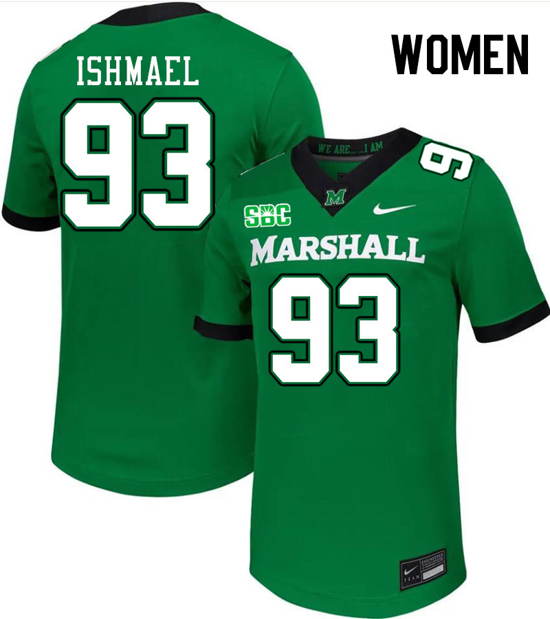 Women #93 Jabari Ishmael Marshall Thundering Herd SBC Conference College Football Jerseys Stitched-G